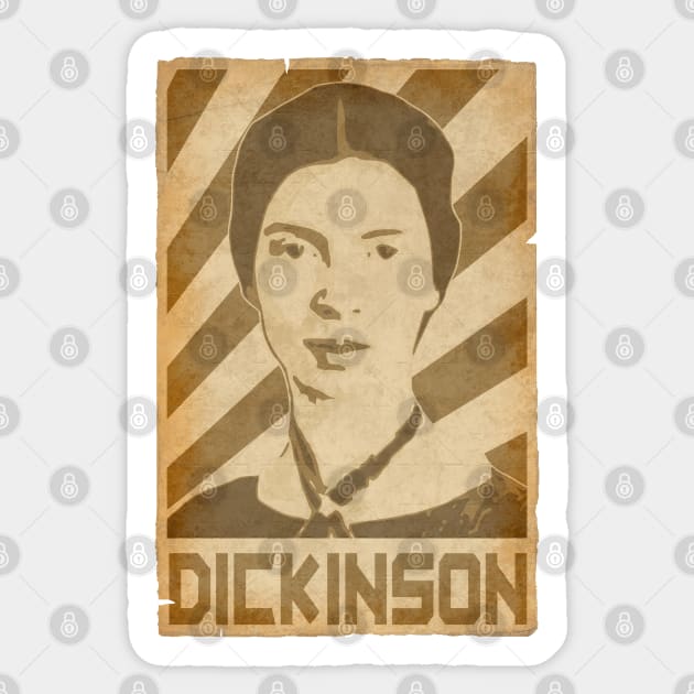 Emelie Dickinson Retro Propaganda Sticker by Nerd_art